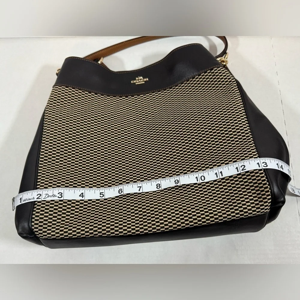 Women’s Coach Lexy Legacy Jacquard Tote Shoulder Bag Fabric/Leather 3 Pcs